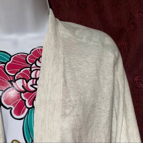 Loft Heather White Gray Cardigan Open Front - Picture 2 of 4